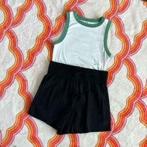 High Waist Black Casual Shorts